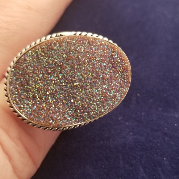 Avelons Designs Jewelry - Arora borialis drutzy and sterling silver ring
